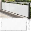 AJALGZ Frangivisto Balcone 55x1050cm Bianco Schermo Privacy in PES Impermeabile e Anti-UV, Telo Copertura Recinzione per Giardino, Terrazza e Ringhiera con Occhielli e Fascette
