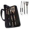 PROMO SHOP Kit Barbecue 3 Pezzi · Accessori Barbecue in Acciaio Inox ad Alta Resistenza · Include Spatola, Forchetta e Pinze ad Alta Resistenza al Calore