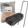 EGLEMTEK Picchetti In Robusto Acciaio Non Galvanizzato Per Fissaggio Telo Pacciamatura Recinzione Giardino Erba Sintetica Ancoraggio Prato Rete Lunghezza 150 mm, 25 mm di Larghezza, Ø 3 mm (400 Picchetti)