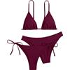 Generisch Baderock, bikini a fascia, costume da bagno in stile brasiliano, costume da spiaggia, costume da bagno sexy, taglia, Vino, S