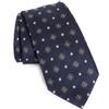 VIVESMAR Cravatta in seta per Zegna da uomo, originale made in Italy, blu marino con motivo floreale e pois
