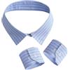 Angoily Set Colletto e Polsini Staccabili Design Europeo Raffinato Versatile Motivo a Righe in Cotone e Poliestere per Camicia per Eventi Formali e Stagioni Fredde