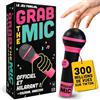 Lucky Egg Grab The Mic - Gioco da tavolo per karaoke in famiglia con microfono in schiuma, 8 anni, 2-10 giocatori, giochi per i cattivi cantanti con 240 testi, 120 carte, prima edizione