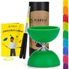 Diabolo Freizeitsport Set da giocoliere Basic con diabolo (Verde), Bastoncini in Alluminio, Corda di Ricambio (160 cm) e Istruzioni Stampate, Ideale Come Regalo per Bambini