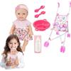 Generisch Set di passeggini per bambole, per bambole per giochi di ruolo realistici, bambola realistica da 10 pollici, con per passeggino, giocattolo per bambini a partire 3 anni