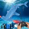 Cheffery Squalo Telecomandato con Funzione di Immersione, 2.4GHz RC Squalo con Luci LED, Giocattolo Squalo Subacqueo per Piscina e Vasca da Bagno, Regalo per Bambini 6+ Anni Ragazzo Ragazza (Blu)