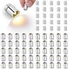 BTFO 50pz Mini Luci LED con 25 Batterie, Mini Luci Elettriche Alimentate a Batteria con Guscio in Plastica per Fai Da Te Lanterne di Carta Accessori Case Bambole (Bianco Caldo)