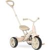 Deryan Wanderer 2 in 1 Bicicletta senza pedali e triciclo - da 2 a 6 anni, triciclo per bambini con barra di spinta, bicicletta per bambini con pedali, bici senza pedali con manubrio incluso (beige).
