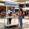 wihgony Carrello venditore pieghevole con tettuccio, espositore for torte con ruote in gomma da 4, carrello venditore da esterno for cibo di strada,(100cm/39.4in)