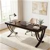 Lailang 200cm Scrivania, Tavolo Ufficio Riunioni, Scrivania Studio Casa, Scrivania In Legno, Workstation Per 2 Persone, Scrivania Grande, 200 x 70 x 75 cm, Marrone Rustico