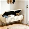 TerraVibe Pouf con vano portaoggetti, pouf con vano portaoggetti, panca da corridoio, panchina, spazio di archiviazione, portata fino a 300 kg, panchina per soggiorno, corridoio, camera da letto