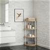 LANTUS Libreria per bambini, mensola angolare, mensola per riporre oggetti, sala giochi per soggiorno, camera da letto, cucina, marrone rustico, scaffale autoportante, 30 x 30 x 92 cm, 4 strati (tipo