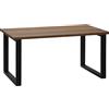 HOMCOM Tavolino da Caffè in Stile Industriale, Tavolino da Divano in Legno e Acciaio per Salotto e Soggiorno, 100x60x50cm