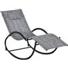 Outsunny Sdraio a Dondolo Zero-Gravity da Giardino 155x61x88 cm Grigio