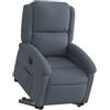vidaXL Poltrona Alzapersona Reclinabile Elettrica Grigio Scuro Velluto, poltrona reclinante alzapersona elettrica, poltrona reclinabile, poltrona motorizzata