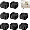 PHMING 8 Pezzi Piedini per Letto Contenitore Impilabile, Rialzi per Mobili Antiscivolo, Rialzo per Letto Contenitore Rimovibile, Diametro Interno 5 cm, per Sedie, Divani, Lavatrici(Nero)