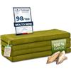 livasia Materasso pieghevole sostenibile in kapok - 200x110x8cm - materasso largo per gli ospiti, materasso pieghevole, tappetino yoga, letto per gli ospiti, lettino giardino balcone (Verde Tinta Unita)