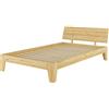 Erst-Holz Solido letto in Pino massello 120x200 anche per ragazzi con doghe rigide 60.62-12