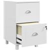 HOMCOM Cassettiera da ufficio 2 cassetti A4 e lettera 40 x 41,5 x 67,5 cm bianco