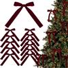 Lanmijia 12pz Fiocchi Velluto rossis Albero di Natale, Decorazione Albero Natale Fiocchetti Nastro, fioccoes Decorativo Natalizio Grande per Ghirlanda Decorazione Ornamenti Confezioni Fai da Te
