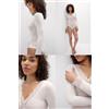 Intimissimi Body Manica Lunga Modal Ultralight Con Cashmere E Pizzo Avorio
