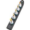 HAZET Smart-Rail 986K-SR/5 Fondo magnetico con 5 scanalature, attacco: quadrato 12,5 mm (1/2 pollice), uscita: Profilo esagonale per bussole Guida in plastica per chiavi a bussola