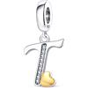 LIGHTDOG Ciondolo in argento 925 per braccialetti 26 lettere compatibile con i braccialetti europei per donne e ragazze, adatto ai braccialettis