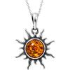 SilverAmber Jewellery Ciondolo a forma di farfalla in vera ambra baltica e argento sterling, senza catena, GL362, Pietra Argento sterling Resina, Ambra
