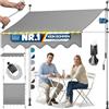 KESSER® Tenda da sole con manovella e catena luminosa a LED, tenda da sole senza fori, resistente ai raggi UV, regolabile in altezza e impermeabile, protezione solare per balcone, terrazza e giardino