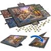 Relaxdays Tabella puzzle, 1000 pezzi, 6 cassetti, in feltro, supporto regolabile, copertura, base per puzzle, grigio scuro