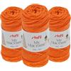 Stafil Filato Macramè in Cotone Riciclato Ø 2 mm 100 g 90 m Set 3 Gomitoli Colore Arancione