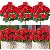 Betylifoy Fiori Artificiali all'aperto Gerani Artificiali Fiori di Seta 3 PZ Fiori di Plastica Piante Artificiali Resistente ai Raggi UV per la Decorazione Domestica Giardino Interno Vaso (Rosso)