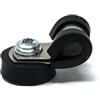 FIRST4MAGNETS Magnete per cavi rivestito in gomma, diametro 18 mm x altezza 6 mm, con morsetto in gomma da 6 mm (nero) - trazione 1,6 kg (confezione da 2)