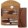 nippes Solingen Classic Premium Set Manicure, 5 pezzi, astuccio in vero cuoio bovino italiano, strumenti antiruggine in acciaio inox senza nichel, set unghie Made in Solingen/Germany