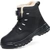 KOIFISH Scarpe Antinfortunistiche Uomo Donna Invernali Alte Scarpe da Lavoro con Punta in Acciaio Comode Leggere Scarponi Antinfortunistiche Nero 44