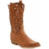 STILL Scarpe Donna Stivali Texani Cowboy Traforati Estate Nero Punta Moda Nuovi G629 (Camel, Numeric_36)