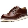 SL-Saint Uomo Fatto a Mano a Bassa Tazza di Moda Stivali Genuini in Pelle Bovina Scarpe Moda Lace Up (Classico RossoMarrone, Adulto, Uomo, 41.5, Numero, Sistema Taglie Calzature EU, Media)