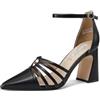 QUEEN HELENA Décolleté Donna Scarpe con Tacco con Cinturino Casual Eleganti ZM9972 Nero 41