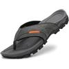 ARRIGO BELLO Infradito Uomo Sandali Estive Pelle Ciabatte Eleganti Mare Piscina Spiaggia Antiscivolo Cuoio Flip Flops Taglia 41-46(Grigio, Taglia 42)