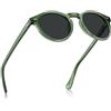 Carfia Retro Occhiali da Sole Uomo Polarizzati UV400 Protezione Rotonda Cornice in Acetato CA5289