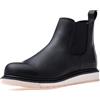 SL-Saint fatto a mano punta morbida Chelsea Boots per gli uomini scarpe classiche Genuine Good-year-welted (Nero, Adulto, Uomo, 44, Numero, Sistema Taglie Calzature EU, Larga)