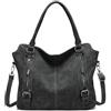 VINBAGGE Borsa da donna in pelle scamosciata, borsa a tracolla in pelle scamosciata, vintage per donne viaggi shopping lavoro, Nero