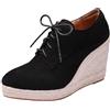 LarDorLin Plateau Zeppa Espadrille Donna Stivaletti Ufficio Loafer Appuntito Comodo Moda Polacchine Heel Nero Numero 40 EU (41 Cn)