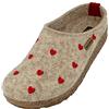 HAFLINGER Grizzly Cuoricini - Pantofole in feltro a forma di cuore, in sughero, Beige 46, 41 EU