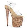 Pleaser FLAMINGO-808LG Clr/Rose Gold Multi Glitter UK 3 (EU 36)
