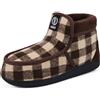 GURGER Pantofole Uomo Invernali Ciabatte Chiuse Calde da Casa Collo Alte Stivaletto Peluche Memory Foam Scarpe Marrone 46 47