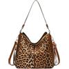 GAEKEAO Borsa a Mano, Vintage Borsa Hobo con Cinturina Rimovibile | Borsa Tracolla Leopardo in Pelle Vegana, Borsa a Spalla con Maniglia Superiore, Borsa Shopper per Lavoro, Viaggio, Shopping