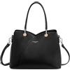 David Jones - Borsa da donna - Borsa in pelle PU con tracolla a tracolla - 3 scomparti multitasche - Tote Città Lavoro elegante classico chic moda taglia media, Nero