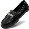 DREAM PAIRS Casual Mocassini Donna,Nero-Pu,40