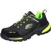 Skechers Stivali da uomo Gatlon Strigax, Tessuto sintetico in pelle nera lime, 41 EU